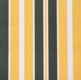 Lona de repuesto Rayas amarillas y grises en poliéster con faldón para toldo de 3m x 2.5m